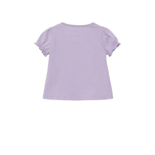 S.Oliver baby T-shirt met printopdruk lila roze Paars Meisjes Katoen Ronde hals 50 56