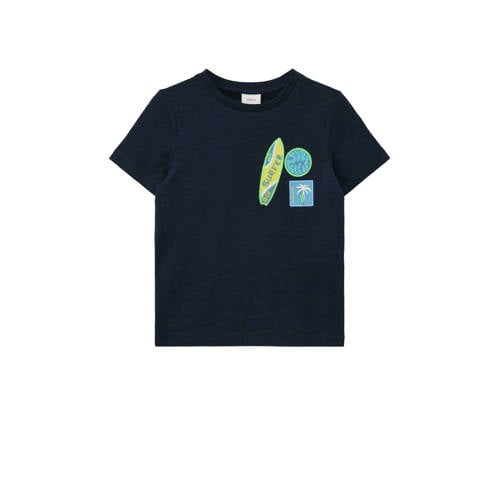 s.Oliver T-shirt met printopdruk Blauw Jongens Katoen Ronde hals Printopdruk