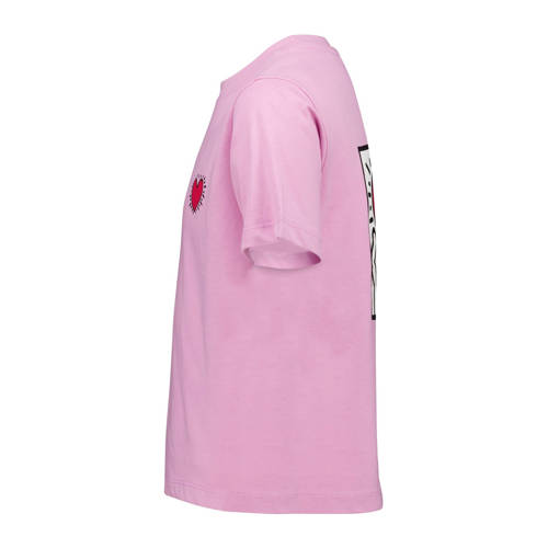 America Today T-shirt met backprint roze Meisjes Katoen Ronde hals Backprint 158 164