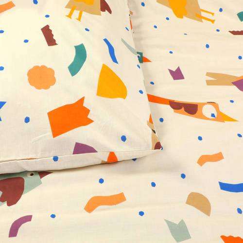 NOUS Kids katoenen dekbedovertrek 1-persoons (140x200 cm) Multi Dierenprint