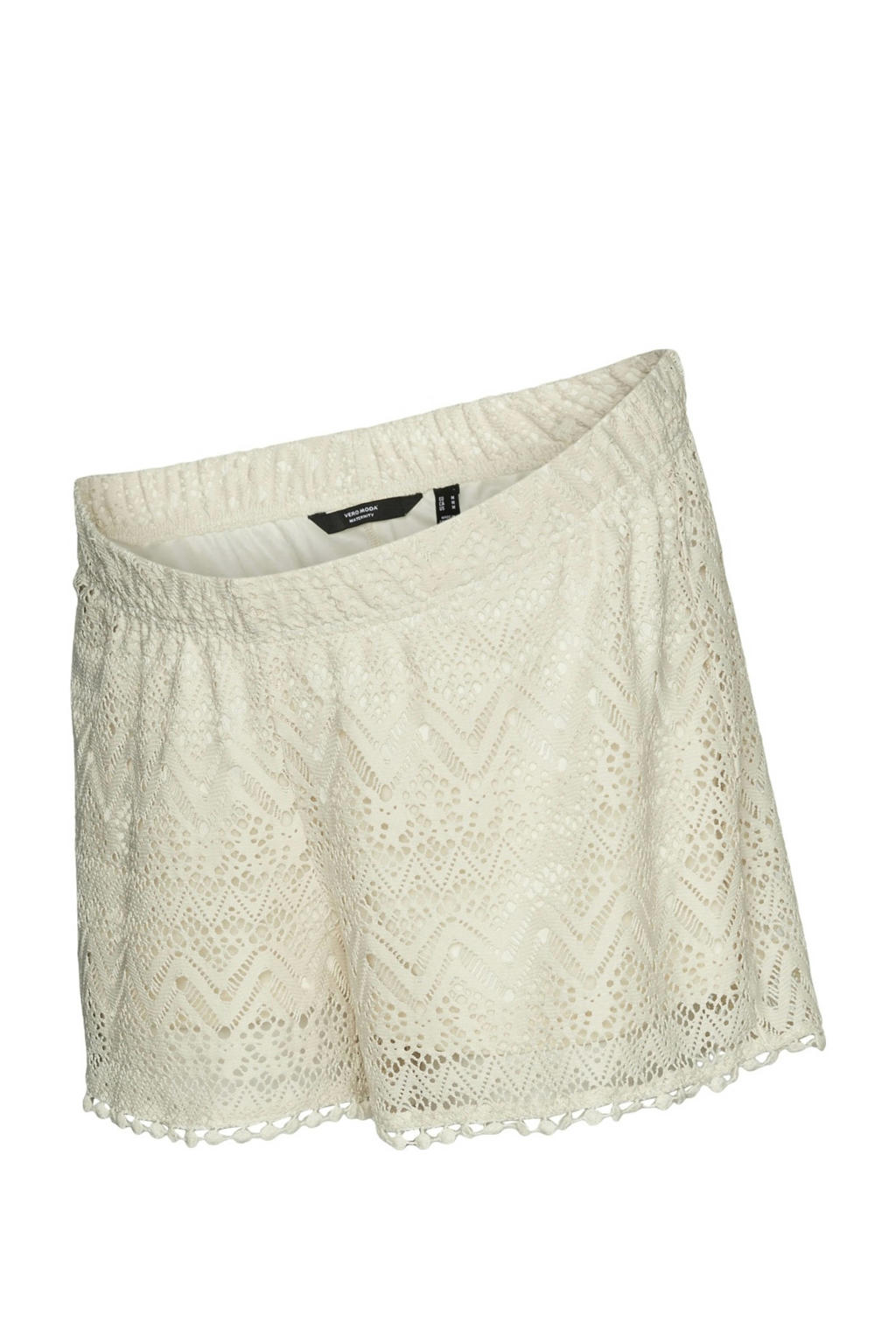dames VERO MODA MATERNITY regular fit short van polyester met elastische tailleband met koord en effen