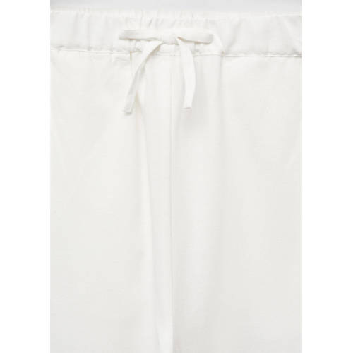 Mango Kids broek wit Meisjes Viscose Effen 164 | Broek van