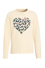 thumbnail: Witte meisjes anytime longsleeve van katoen met printopdruk, lange mouwen en ronde hals