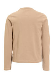 thumbnail: Zandkleurige jongens anytime longsleeve van katoen met printopdruk, lange mouwen en ronde hals