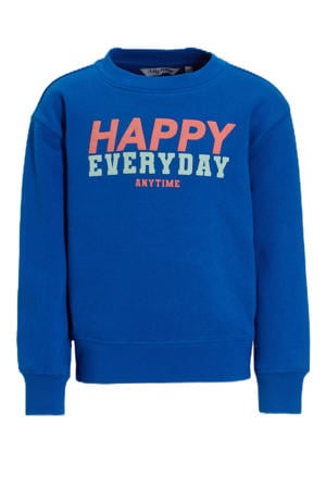 sweater met printopdruk blauw