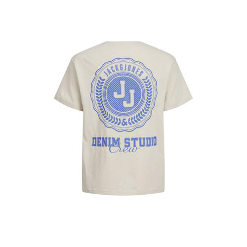 Jack & jones JUNIOR T-shirt JJSTYD LOOSE GRAPHIC met backprint ecru Jongens Katoen Ronde hals 128