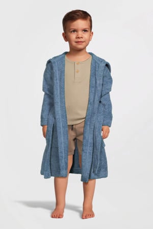 kinder badstof badjas blauw