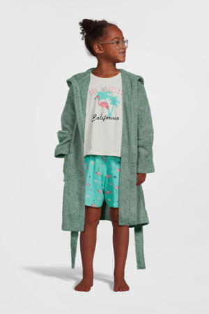   kinder badstof badjas groen