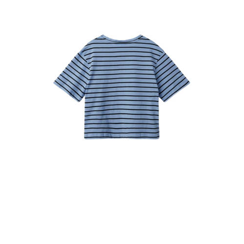 Name it KIDS gestreept T-shirt NKFHELLAMIA blauw donkerblauw Meisjes Katoen Ronde hals 146 152