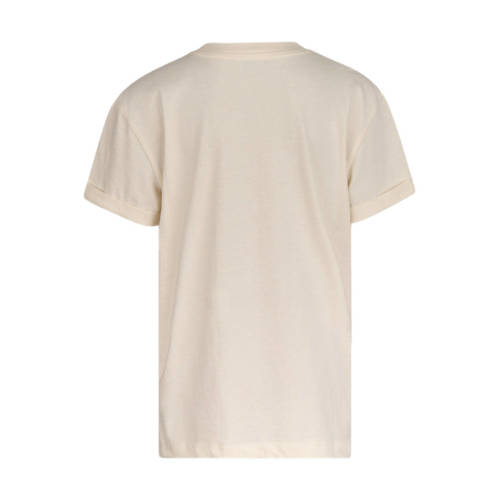 Shoeby T-shirt met printopdruk ecru Meisjes Katoen Ronde hals Printopdruk 146 152