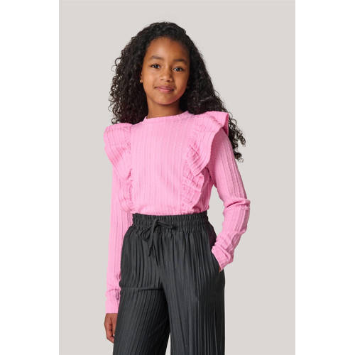 Shoeby longsleeve roze Meisjes Polyester Ronde hals Effen 134 140
