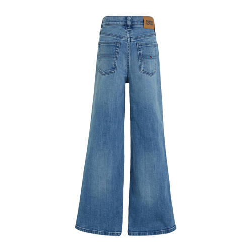 Tommy Hilfiger high waist wide leg jeans vintagestr Blauw Meisjes Katoen 140