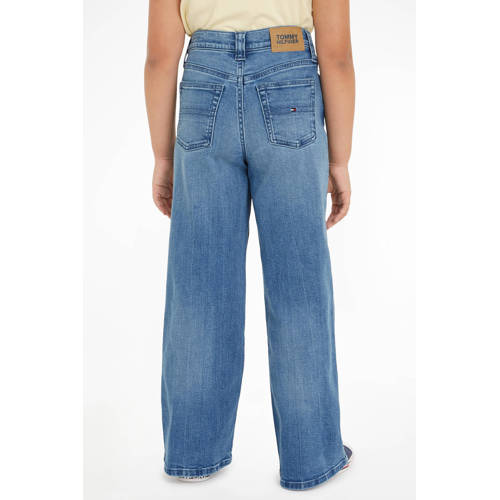 Tommy Hilfiger high waist wide leg jeans vintagestr Blauw Meisjes Katoen 140