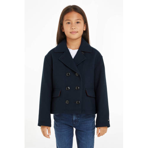 Tommy Hilfiger jas beige Meisjes Polyester Reverskraag Effen 176