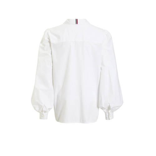 Tommy Hilfiger blouse wit Meisjes Katoen Klassieke kraag Effen 122