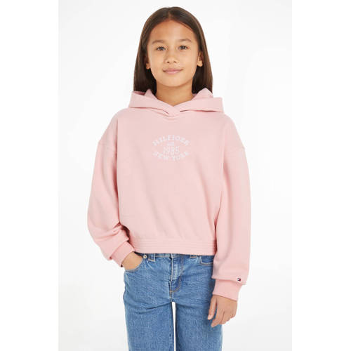 Tommy Hilfiger hoodie met printopdruk lichtroze wit Sweater Printopdruk 176