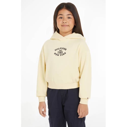 Tommy Hilfiger hoodie met printopdruk lichtgeel Sweater Printopdruk 128