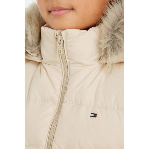 Tommy Hilfiger gewatteerde winterjas ESSENTIAL DOWN Beige Meisjes Polyester Capuchon 152