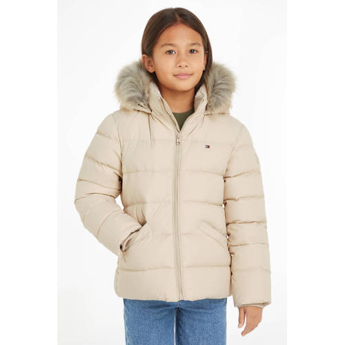 Tommy Hilfiger gewatteerde winterjas ESSENTIAL DOWN Beige Meisjes Polyester Capuchon 152