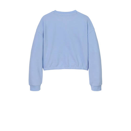 Tommy Hilfiger sweater lichtblauw Meisjes Katoen Ronde hals Effen 128