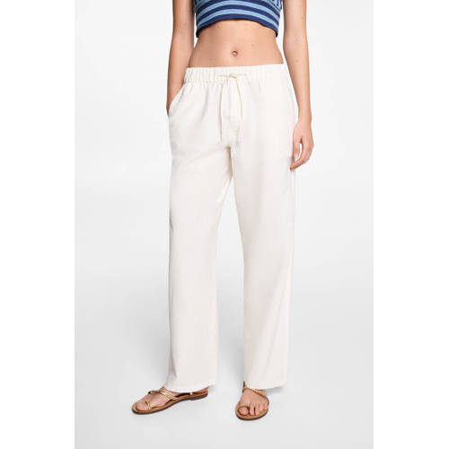 Mango Kids broek ecru Meisjes Katoen Effen 172(L)
