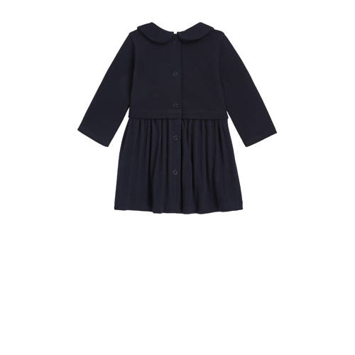 Tommy Hilfiger baby jurk donkerblauw Meisjes Katoen Peter Pan-kraag Effen 68