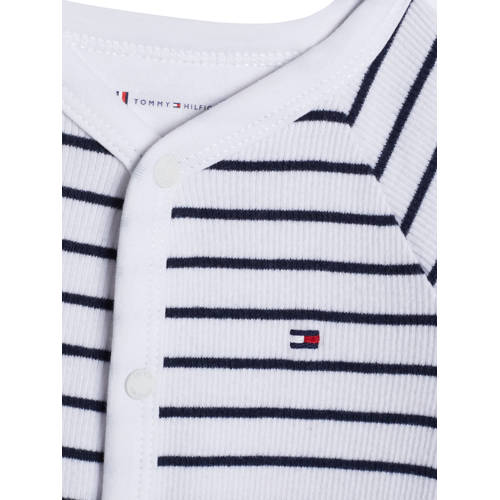Tommy Hilfiger boxpak met slab donkerblauw wit Romper Jongens Katoen Ronde hals 74