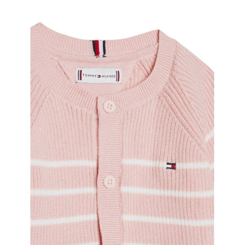 Tommy Hilfiger vest + broek met streep donkerblauw wit Shirt + broek Roze Meisjes Katoen Ronde hals 68