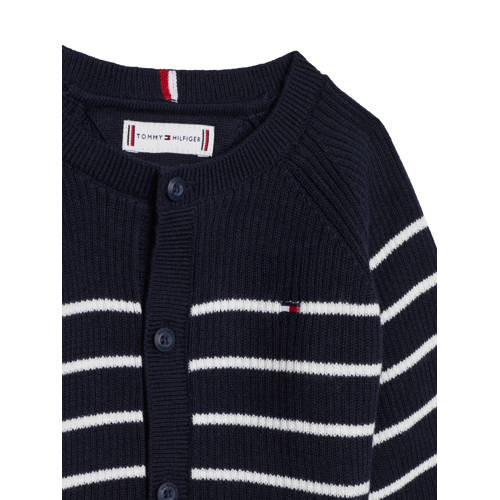 Tommy Hilfiger vest + broek met streep donkerblauw wit Shirt + broek Meisjes Katoen Ronde hals 62