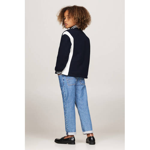 Tommy Hilfiger baseball jacket donkerblauw wit Jas Jongens Polyester Ronde hals 176