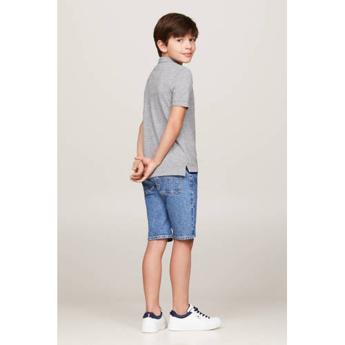 Tommy Hilfiger gemêleerde polo grijs melange Jongens Katoen Polokraag Melée 140