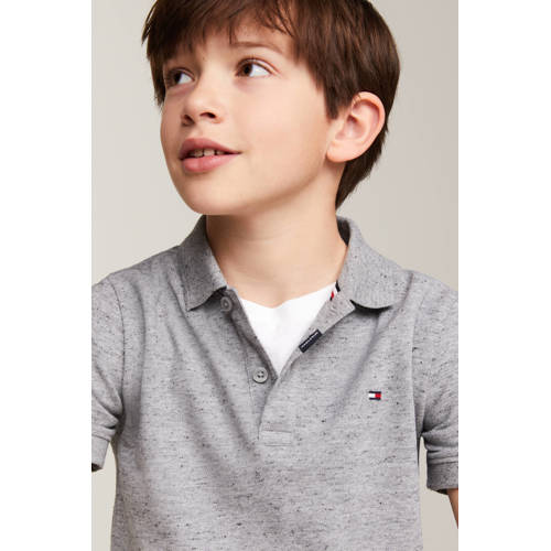 Tommy Hilfiger gemêleerde polo grijs melange Jongens Katoen Polokraag Melée 140