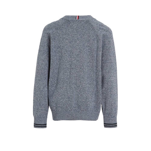 Tommy Hilfiger gemêleerde sweater grijs Jongens Katoen Ronde hals Melée 128
