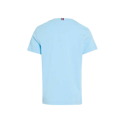 Tommy Hilfiger T-shirt met printopdruk lichtblauw Jongens Katoen Ronde hals 122