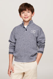 thumbnail: Tommy Hilfiger gemêleerde trui donkerblauw/wit