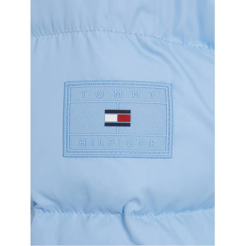Tommy Hilfiger gewatteerde winterjas ESSENTIAL lichtblauw Jongens Polyester Capuchon 164