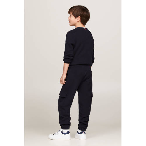 Tommy Hilfiger cargobroek donkerblauw Jongens Katoen Effen 176