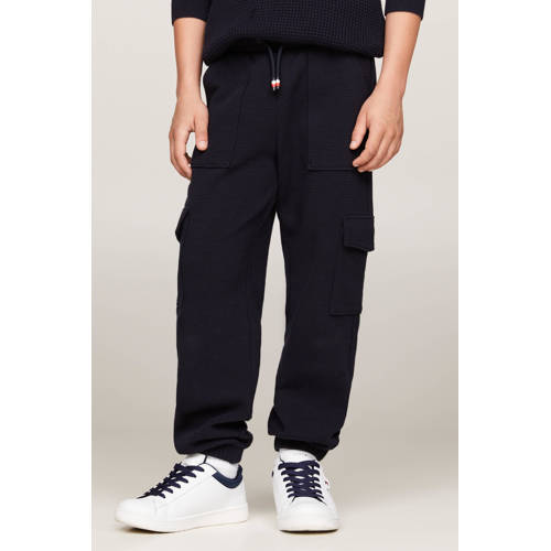 Tommy Hilfiger cargobroek donkerblauw Jongens Katoen Effen 176
