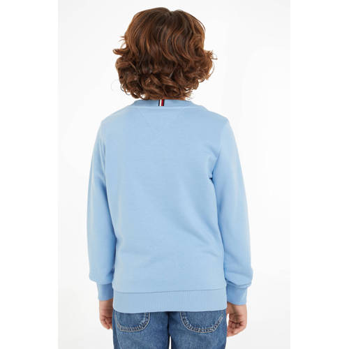 Tommy Hilfiger sweater met tekst lichtblauw Tekst 104