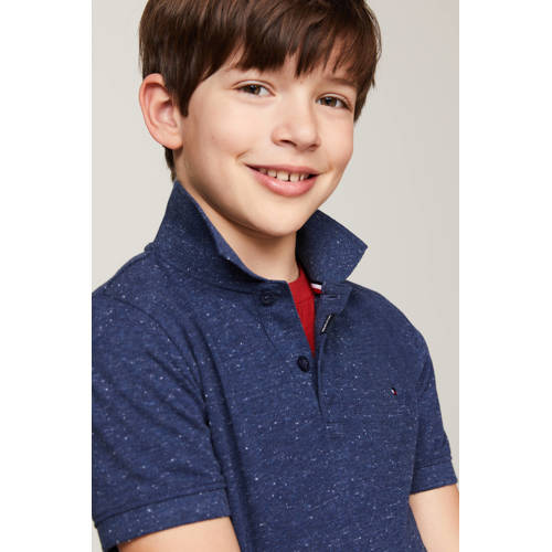 Tommy Hilfiger gemêleerde polo donkerblauw Jongens Katoen Polokraag Melée 110