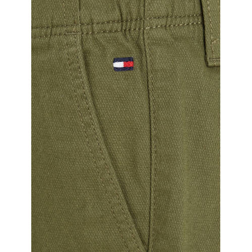 Tommy Hilfiger cargobroek olijfgroen Jongens Katoen Effen 122