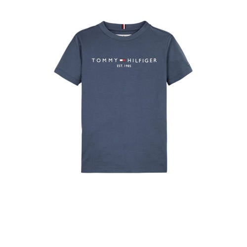 Tommy Hilfiger T-shirt U ESSENTIAL met logo Blauw Jongens/Meisjes Katoen Ronde hals - 110