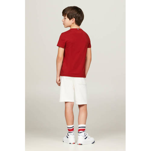 Tommy Hilfiger T-shirt ESSENTIAL Rood Jongens Katoen Ronde hals Effen 176