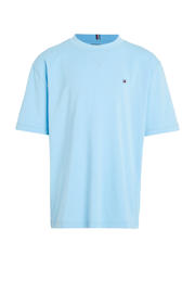 thumbnail: Blauwe jongens Tommy Hilfiger T-shirt van katoen met effen, korte mouwen en ronde hals
