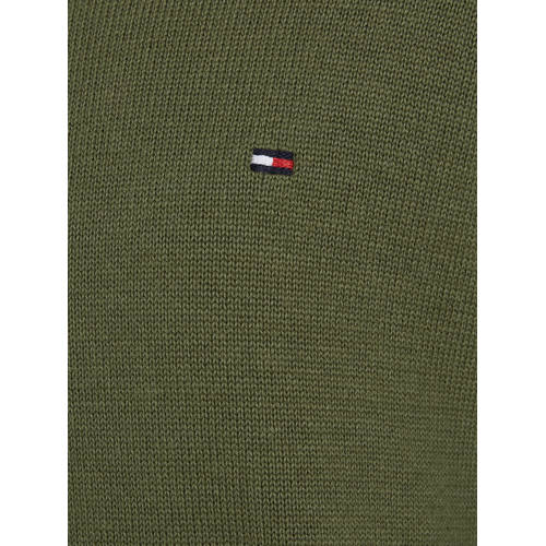 Tommy Hilfiger sweater olijfgroen Jongens Katoen 164