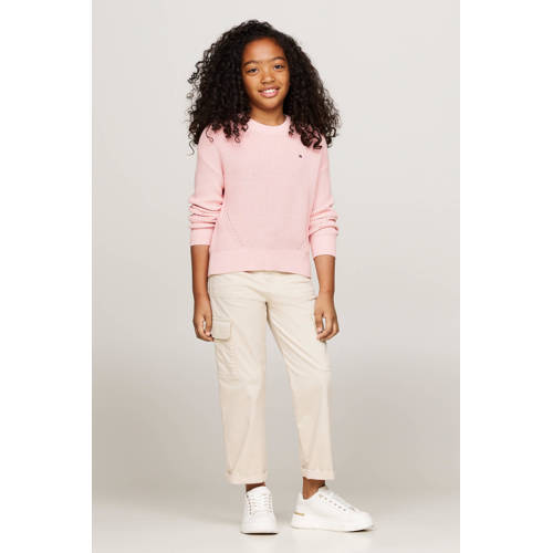 Tommy Hilfiger trui lichtroze Meisjes Katoen Ronde hals Effen 140