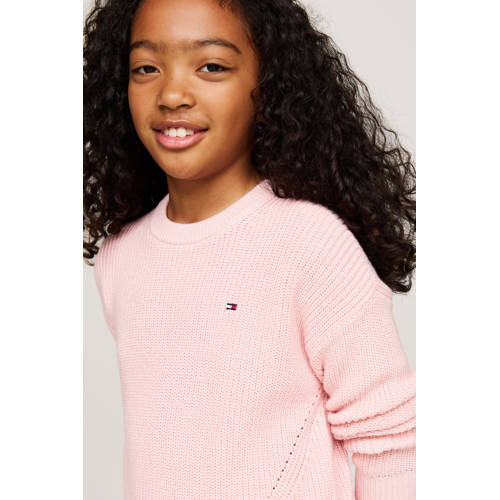 Tommy Hilfiger trui lichtroze Meisjes Katoen Ronde hals Effen 140