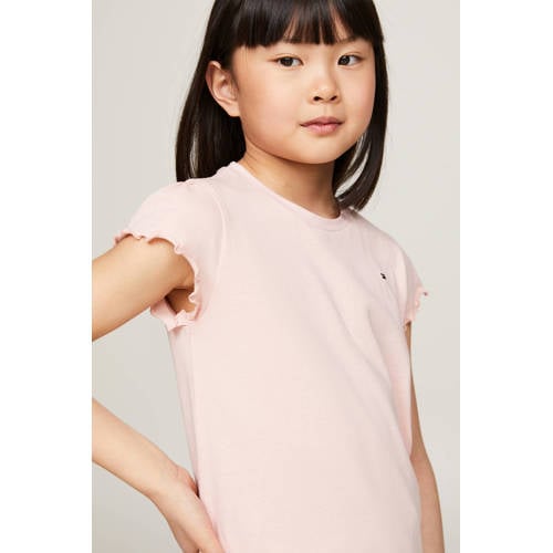 Tommy Hilfiger T-shirt Roze Meisjes Katoen Ronde hals Effen 164