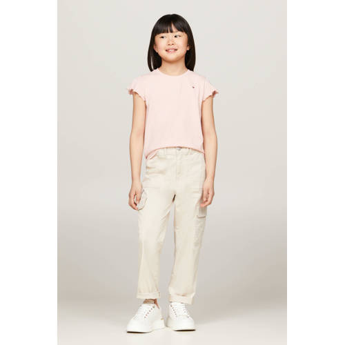 Tommy Hilfiger T-shirt Roze Meisjes Katoen Ronde hals Effen 164