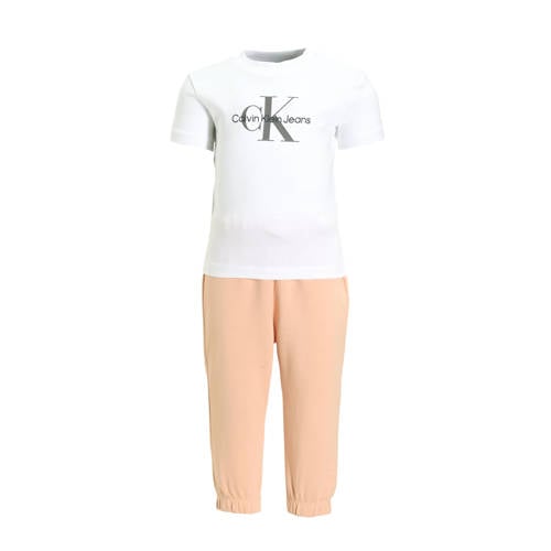 Calvin Klein broek + sweater + T-shirt rozezand wit Shirt + broek Beige Jongens Katoen Ronde hals 74